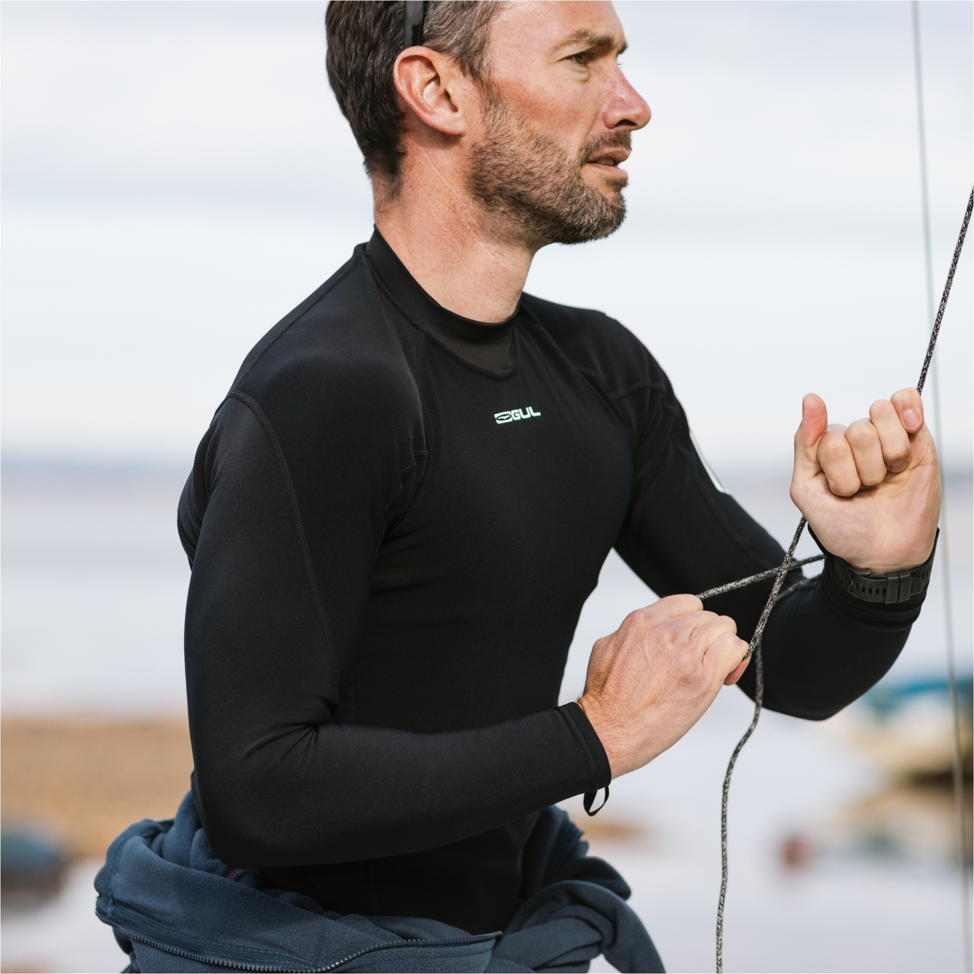 2025 Gul Mens Evotherm Thermal Long Sleeve Top Ev0049-B9 Black